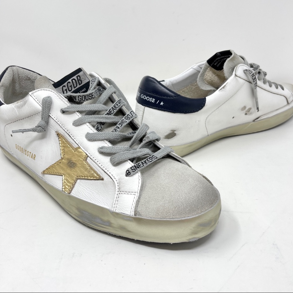 Golden Goose White Gold Star Low-Top Sneakers Size 44 - Picture 3 of 16